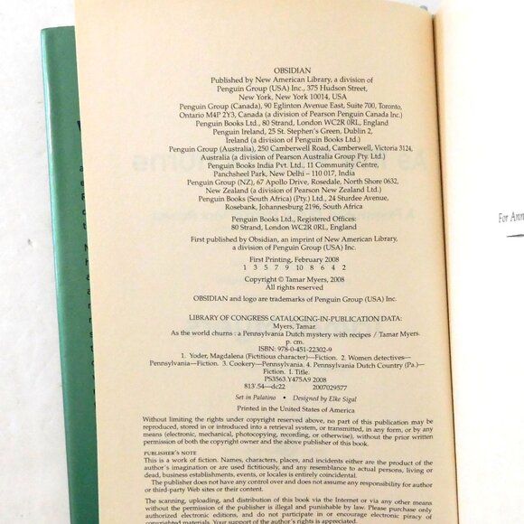 As The World Churns By Tamar Myers 2008 Pennsylvania Dutch Mystery Recipes HBDJ - Picture 4 of 5